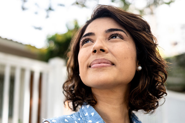 Woman Looking Hopeful for the Future